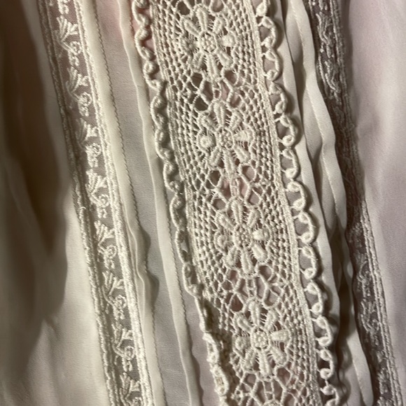 **** Beautiful Sheer cream Sweet Magnolia blouse large - Picture 3 of 5